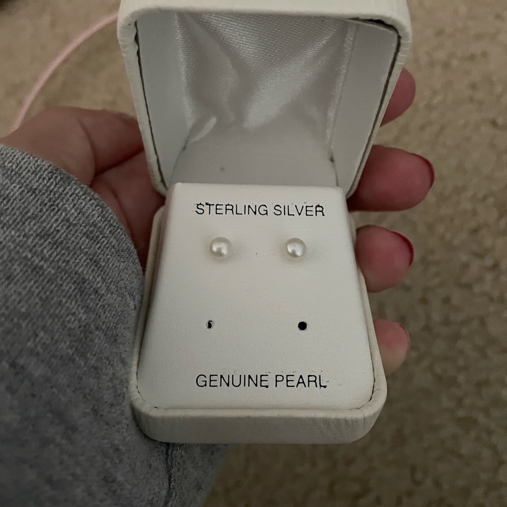 Sterling Silver Small Pearl Earrings